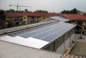 Impianto fotovoltaico integrato architettonicamente da 86,95 kWp - 370 moduli Solarday PX60-235 e 4 inverter Ingeteam (1 Ingecon Sun 10 IP54-N1 - 2 Ingecon Sun 20 IP54-N1 e 1 Ingecon Sun 30 IP54-N1) - Rivoli (TO)